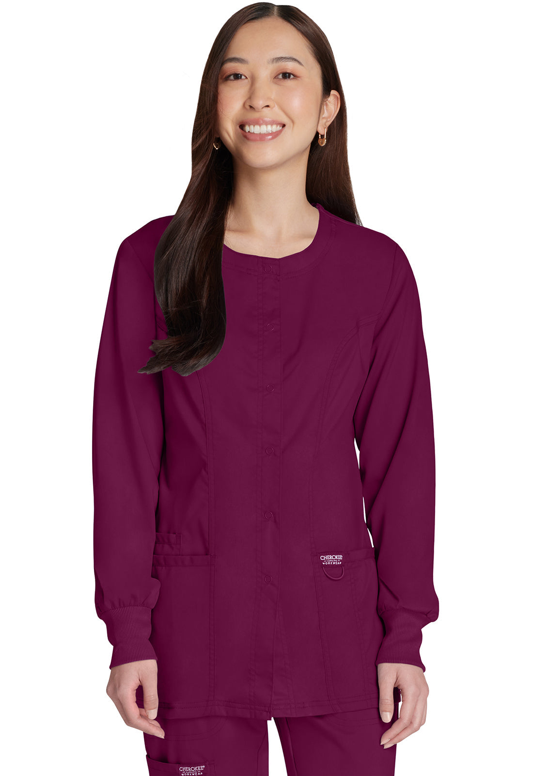Women's Snap Front Jacket - Wine